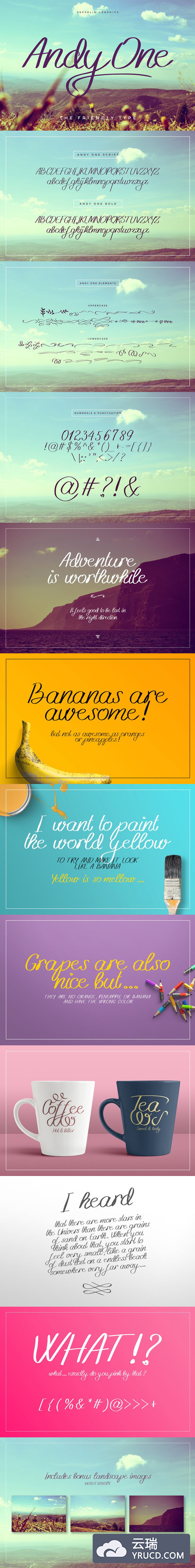 手写设计字体 Andy One Font