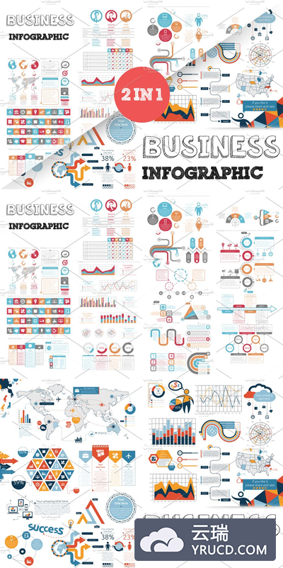 数据图表ppt素材模板 Business Infographic Bundle