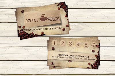 咖啡店名片模板 Coffee Shop Business Card Template