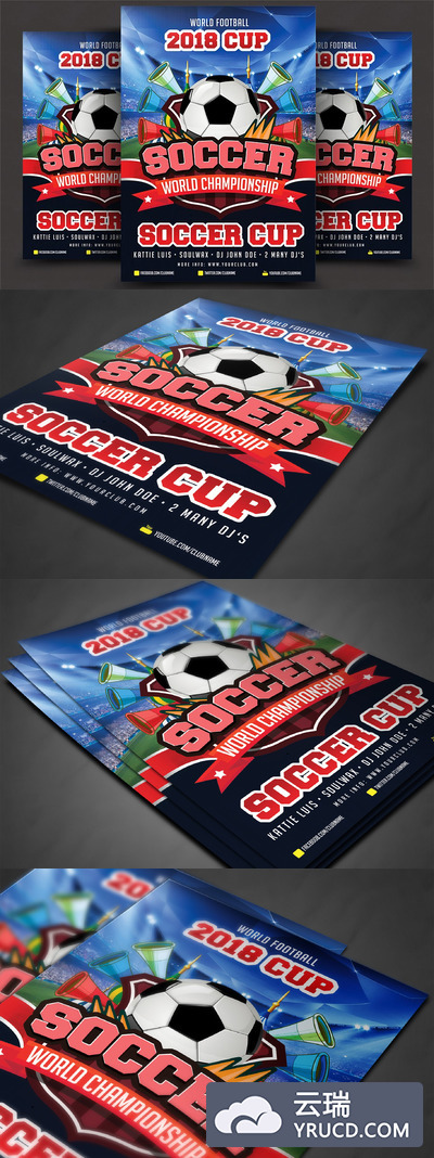 世界杯足球海报制作模板 Soccer Cup Poster Template