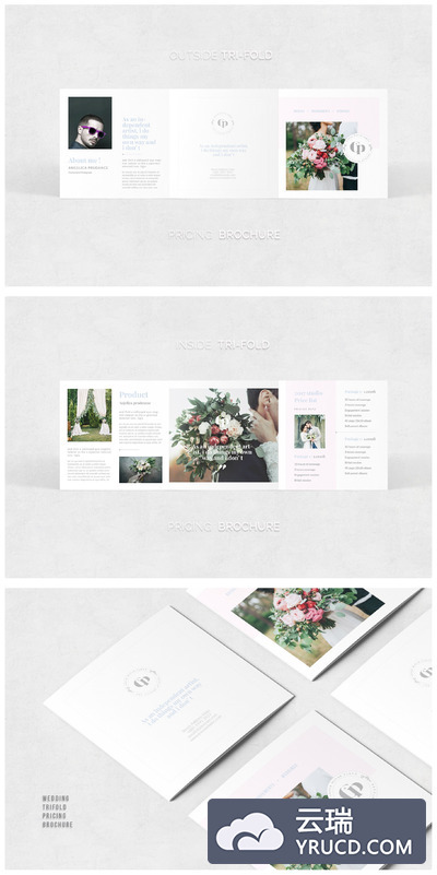 婚礼方形画册模板 Wedding Photographer Brochure