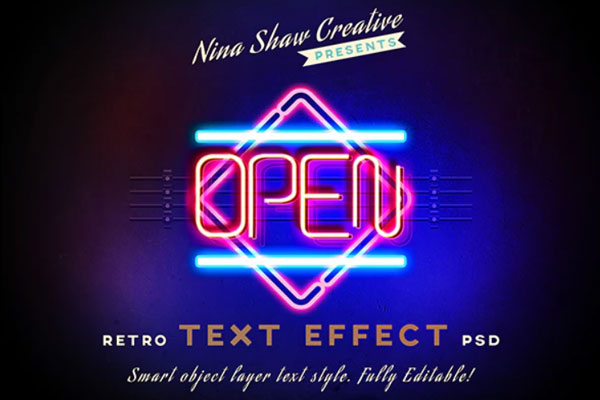 3D复古风格特效文字效果