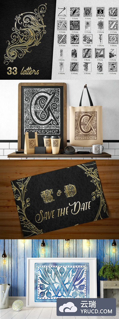 经典装饰字体 Vintage Letter Z Decorative Alphabet