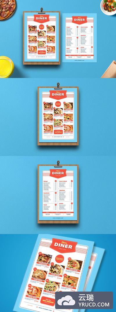 复古餐厅菜单模板 Retro Diner Menu