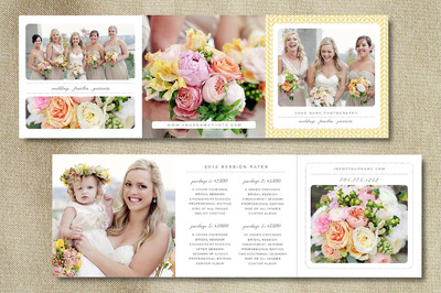 婚礼元素画册模板 Photo Marketing Trifold