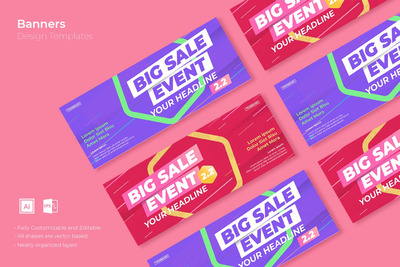 时尚高端简约抽象多用途的高品质618电商banner广告页海报设计模板-29