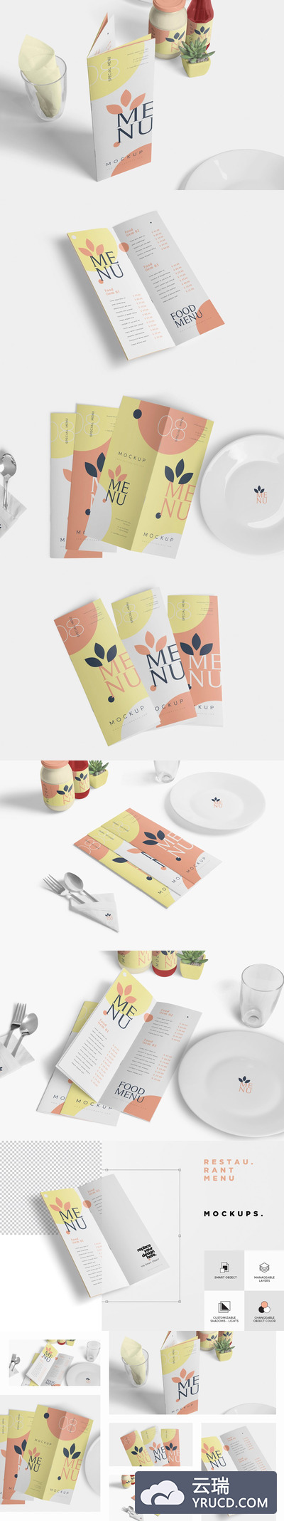 食物菜单宣传册设计样机