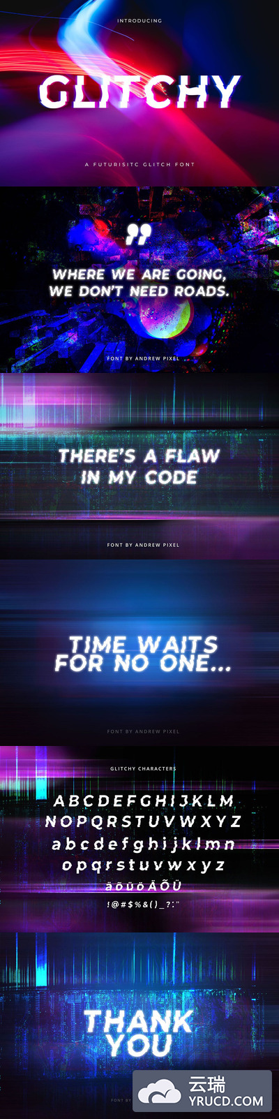 Fonts | 未来宇宙朋克风格无衬线英文设计字体