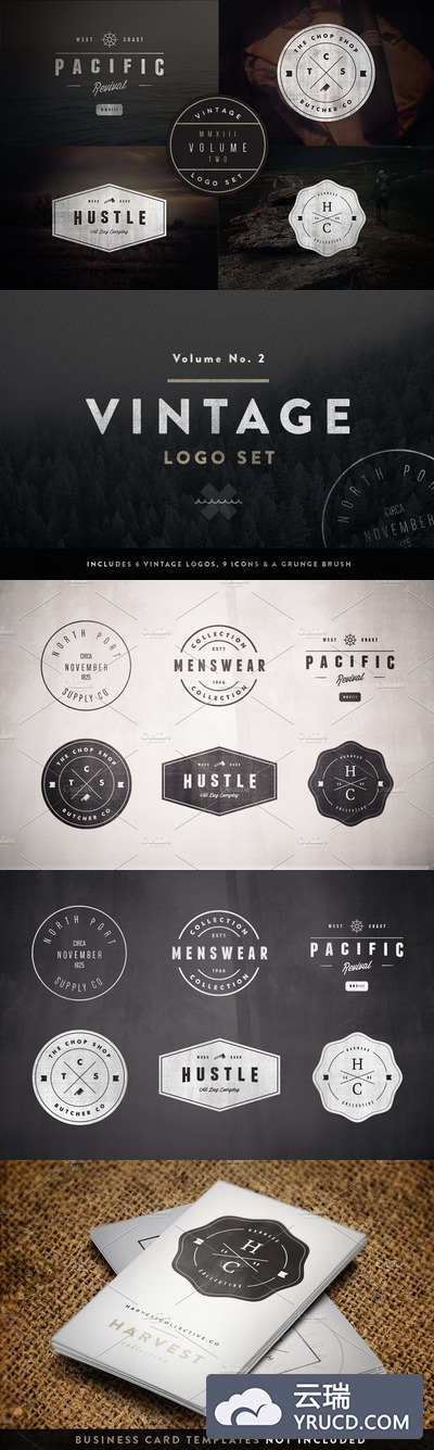 经典logo素材模板 Vintage Logo Set:  Volume Two