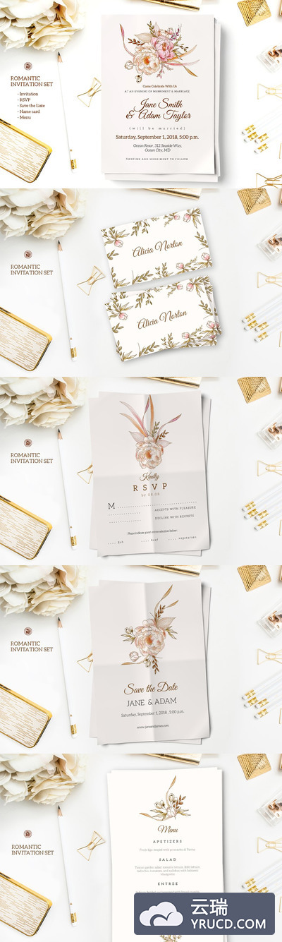 浪漫婚礼元素集 Romantic Invitation Set