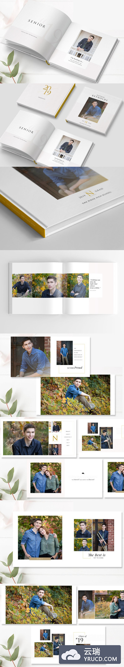 毕业季必备的精装高端同学录毕业手册画册手册模板套装下载 宣传册画册 广告画册 简约画册[PSD]