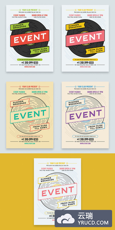 时尚高端简约多用途的音乐活动海报宣传单DM设计模板