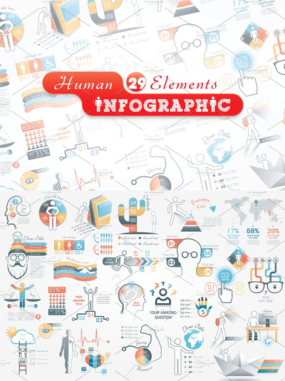 信息图表ppt素材 Human Infographic Bundle