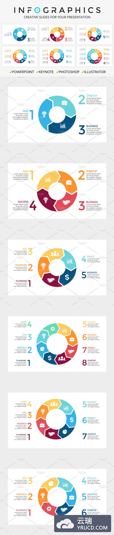 环形箭头幻灯片模板下载 Circle Arrows Slides