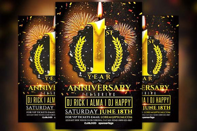 周年庆海报制作 Anniversary Party Flyer Template