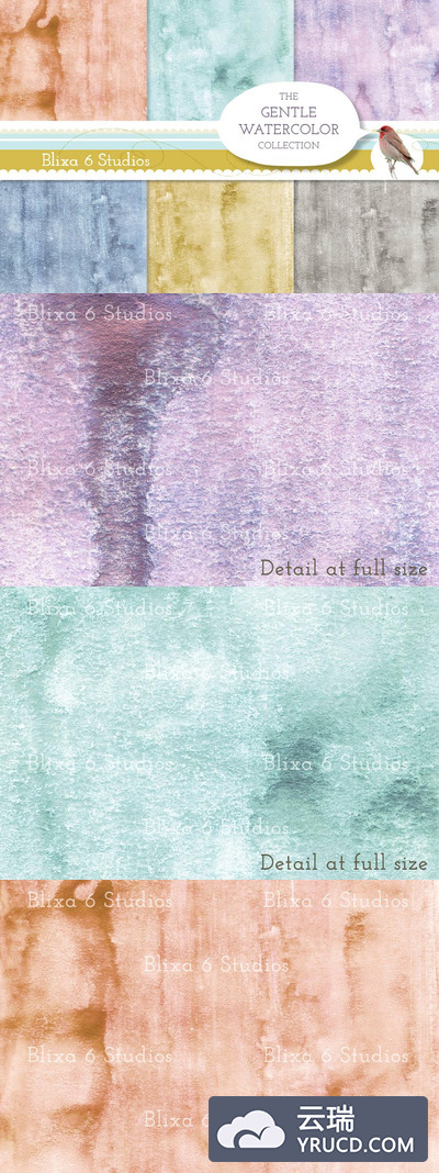 淡彩水彩肌理背景 Gentle Watercolor Backgrounds