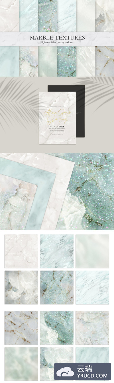 金色大理石和水彩纹理背景素材