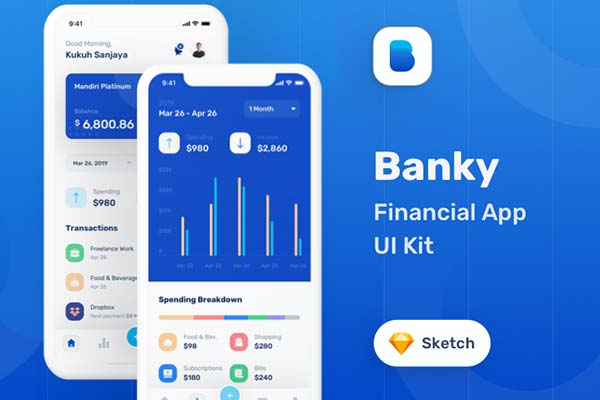 一流的 iOS 金融 APP UI KIT 套装模板下载 iOS Ui app设计