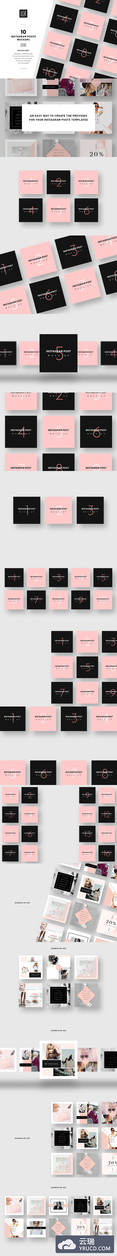 社交广告样机模板 Instagram Post Mockups