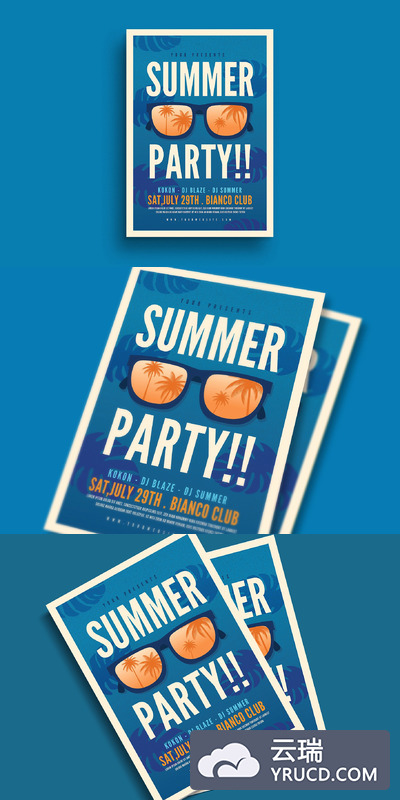 夏季度假海报设计 Summer Party Flyer
