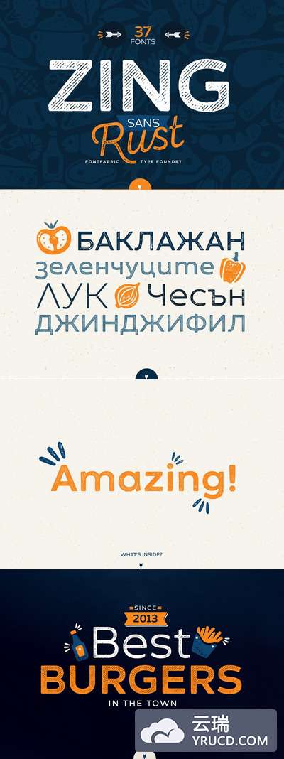 个性设计字体 Zing Sans Rust
