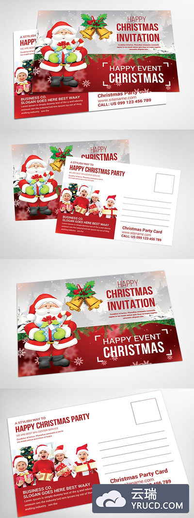 圣诞节卡片模板 Christmas - Postcard Templates