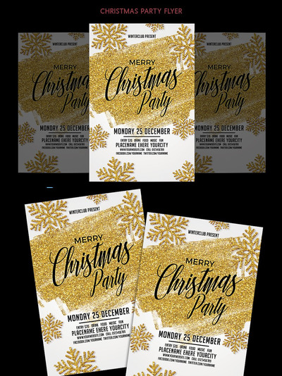 圣诞晚会宣传单模板 Christmas Party Flyer