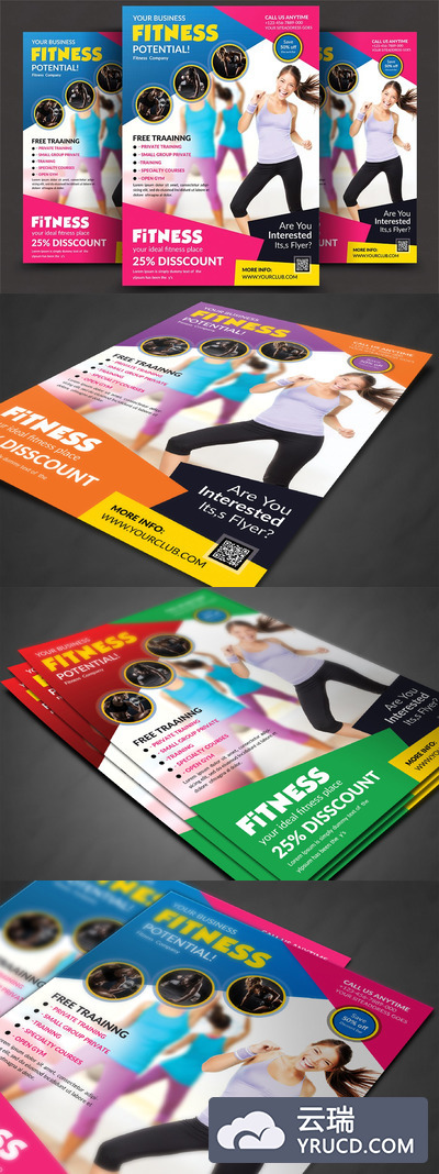 健身广告海报设计 Fitness Flyer