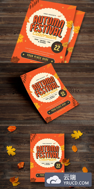 秋季节日海报设计 Autumn Festival Flyer