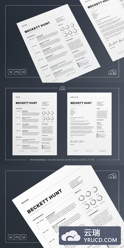 简约黑色简历模板 Beckett - Resume/CV