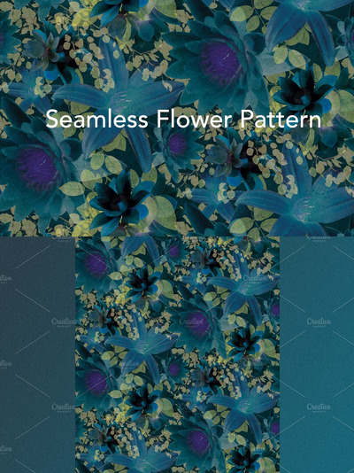 无缝花卉图案背景纹理 Seamless Tileable Floral Pattern