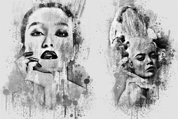 抽象艺术墨水Photoshop动作下载