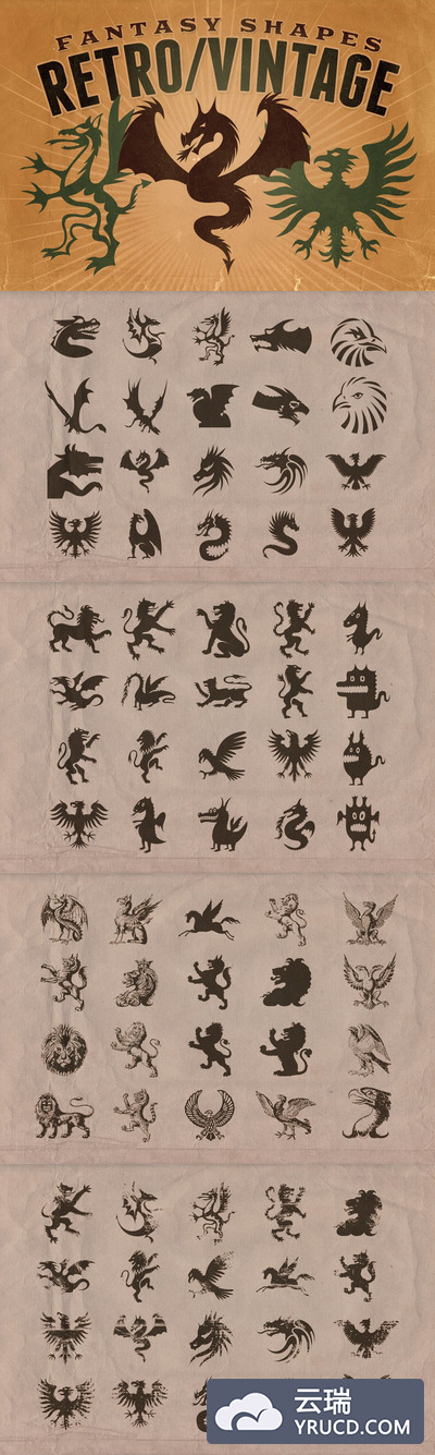 复古龙图腾 Vintage shapes - Fantasy/Heraldry