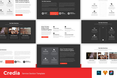 时尚高端简约多用途的高品质服务部门UI KITS工具包模板