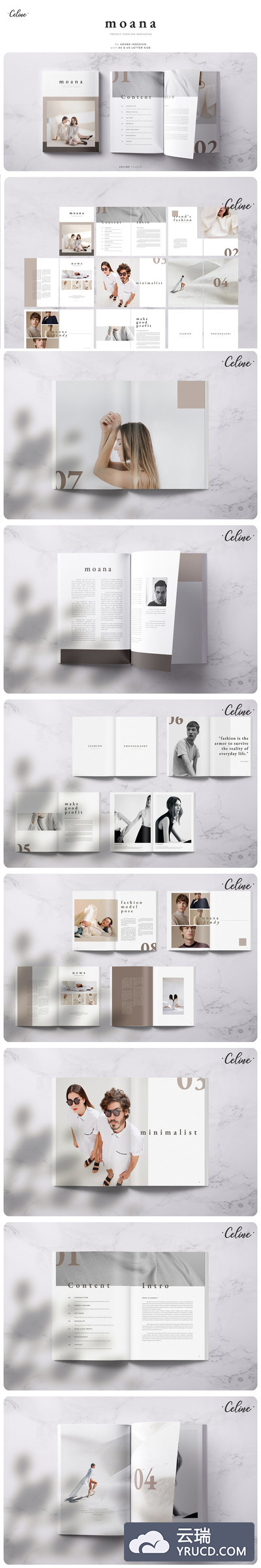 时尚摄影杂志图册设计模板