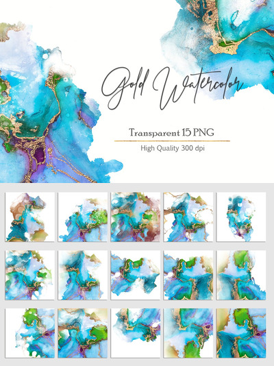 流体金色水彩纹理背景素材