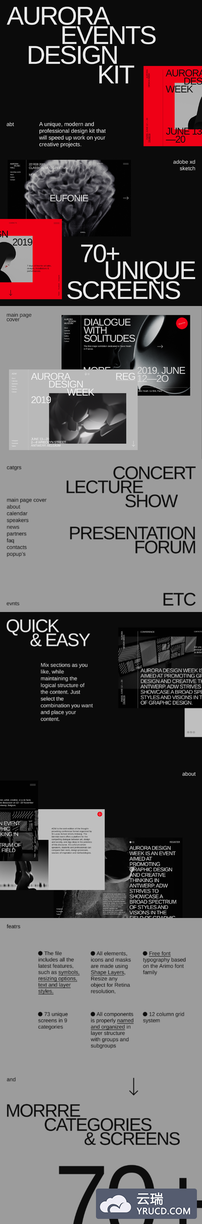 个性的工作室网页Ui模板 ui界面 国外ui ui网页[Sketch]