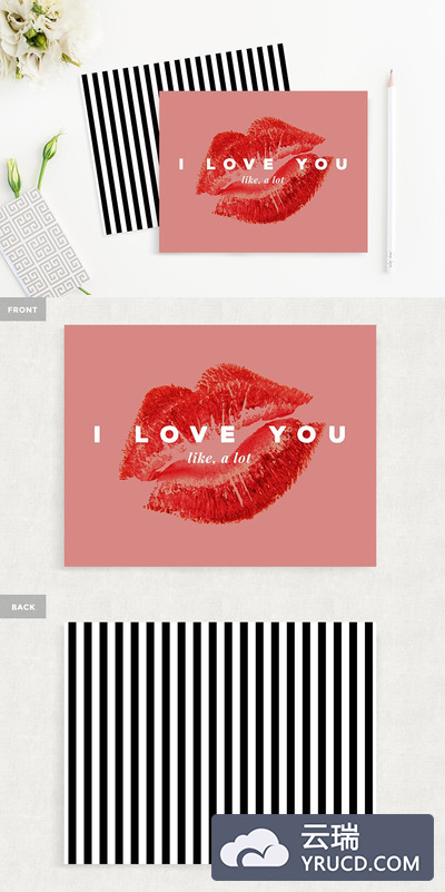 爱情卡片模板 Printable "I Love You" Card Template