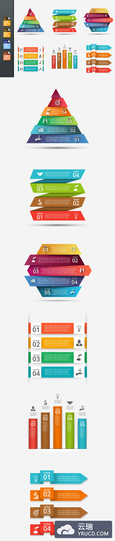 信息图表ppt素材 Diagrams for business infographic v1