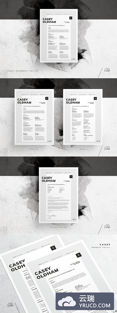 高端个性设计简历模板 Casey - Resume/CV