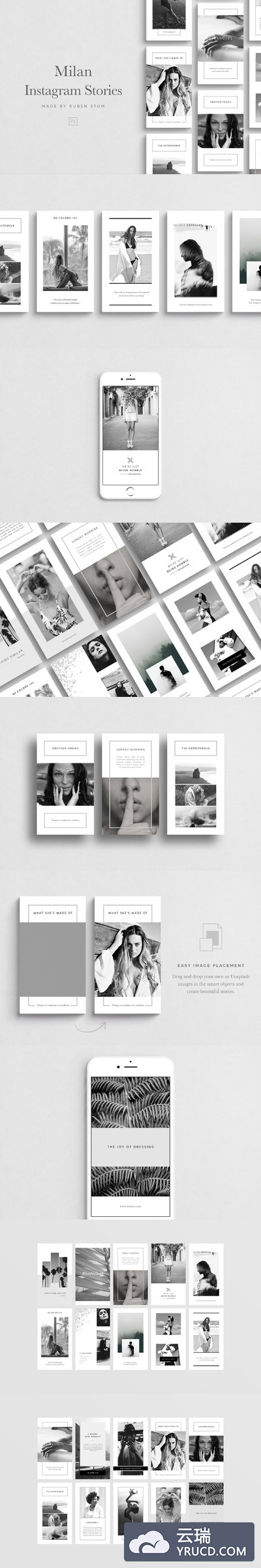 社交广告图片模板 Milan Instagram Stories