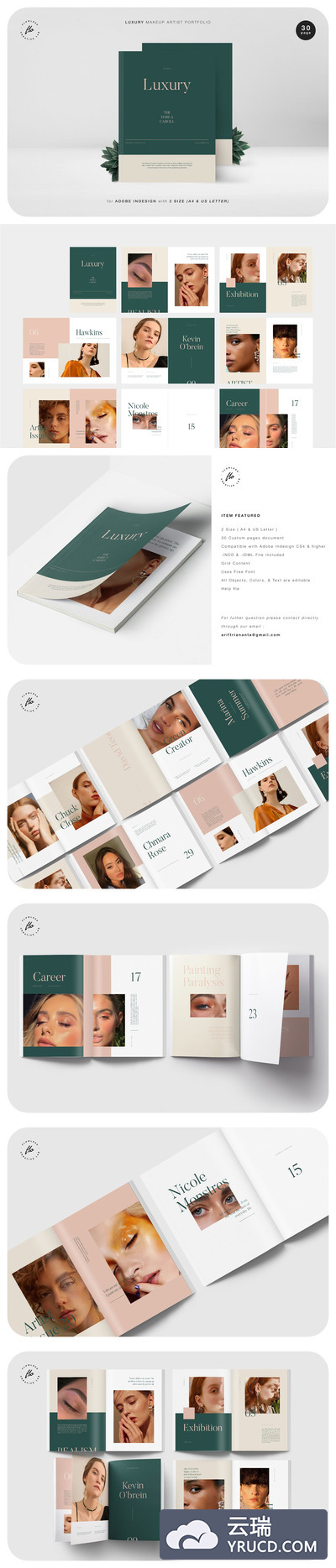 化妆艺术作品集图册模板