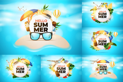 618必备的夏季促销广告设计矢量插画图形下载[EPS]