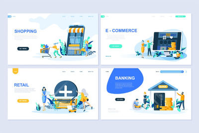 简约高端简约多用途的高品质扁平化风格平面设计概念电子商务电商淘宝618banner着陆页海报设计模板-9