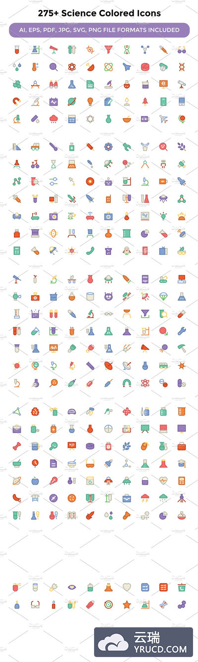 275+科学彩色图标 275+ Science Colored Icons