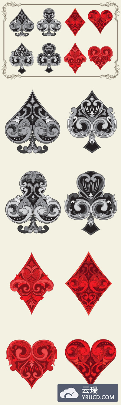 装饰扑克牌元素插画 Ornament Playing Card