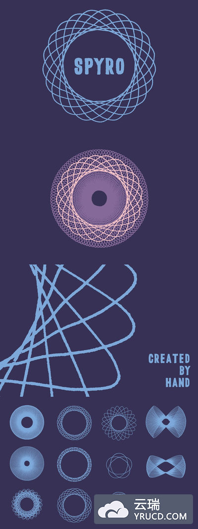 圆形万花尺插画素材 Spyrograph Illustration Set