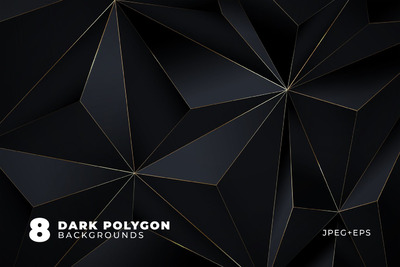 时尚高端黑金配色的高品质多边形背景底纹纹理