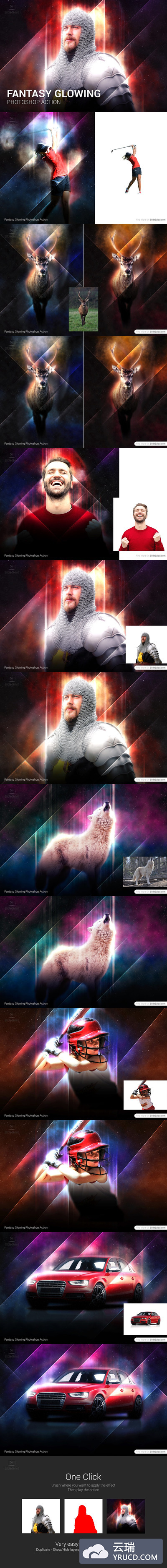 抽象梦幻发光特效ps动作下载