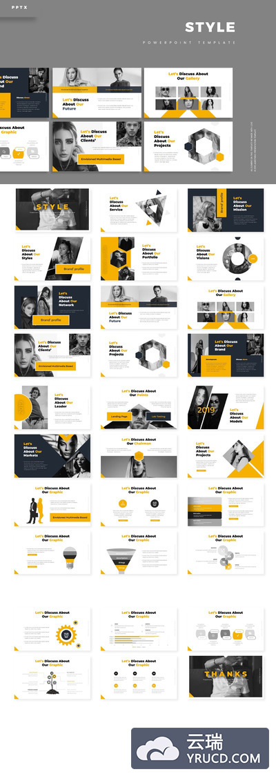 时尚简约多用途的高品质几何图形powerpoint幻灯片演示模板（pptx）